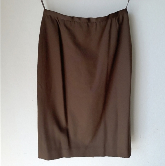 Vintage Barry Bricken 2 Piece Suit Skirt Set Size 4 Brown - Picture 5 of 10